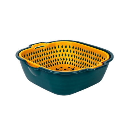 

2-in-1 Kitchen Washing Basket for Vegetables Fruits Meats Cleaning Double-layer Self-Draining Basin Washing Basket New