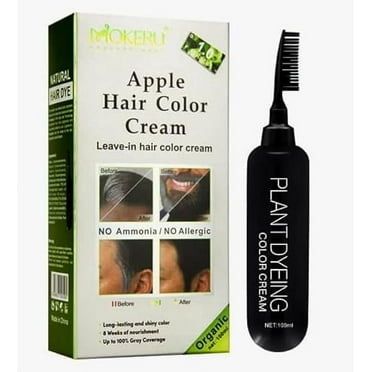 MOKERU BLACK HAIR DYE CREAM 100ML Ammonia Free Instant Hair dye Cream 100% Gray Hair Coverage APPLE Hair Color Black Hair Dye Shampoo for Men Beard Dye Beard Shampoo Man Dye Cream (BLACK)