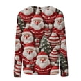 thumbnail image 4 of Craaazy Christmas Shirts For Women Colorful Santa Print Sweatshirt Crew Neck Long Sleeve Pullover Gifts For Women, 4 of 4
