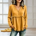 thumbnail image 4 of NominalSnug Tassel Tops for Women Fall Winter Long Sleeve Shirts V Neck Babydoll Loose Fit Blouses, 4 of 6