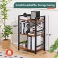 Bookshelf Small Book Shelf, Solid Industrial 3 Tier Shelf Bookcase ...