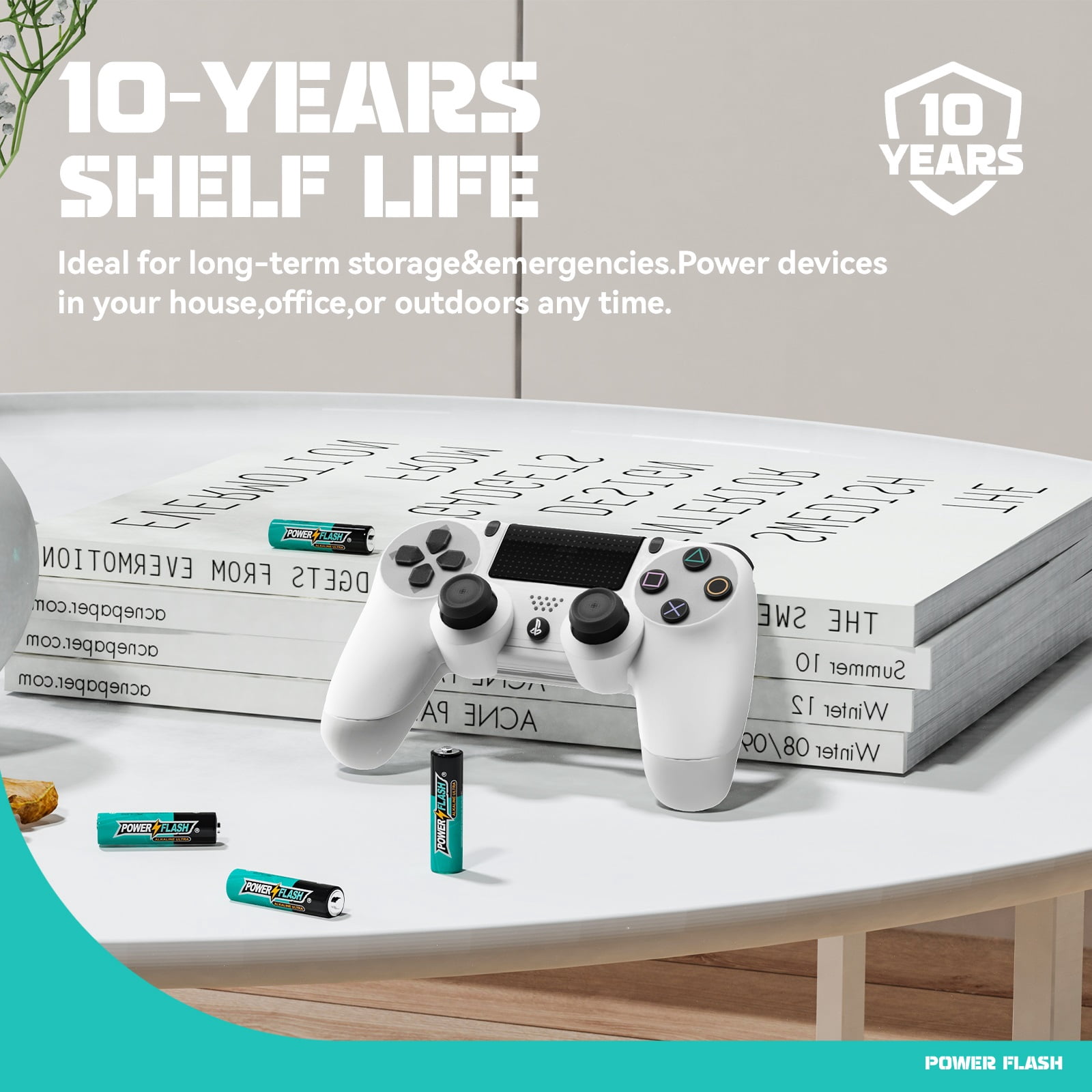 POWERFLASH AA - 36 Pack Batteries with Long-Lasting Power, Leak-Resistant Design, 10-Year Freshness Guarantee, Alkaline Premium Batteries for TV Remotes, Keyboards, Wireless Mice