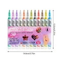 thumbnail image 3 of 12 Colours Nail Art Pen Set, Nail Art Pen DIY Line Nail Art Graffiti, Nail Polish Pen, Nail Polish Pens for Nails, Quick-Drying Acrylic Colour Pen, for Art Drawing Painting Tools PinkA, 3 of 8