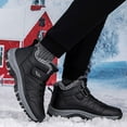 thumbnail image 4 of Rokment Womens Mens Winter Snow Hiking Boots with Fleece Lined Waterproof Non Slip Orthopedic Walking Work Ankle Booties Black Size 6.5, 4 of 7
