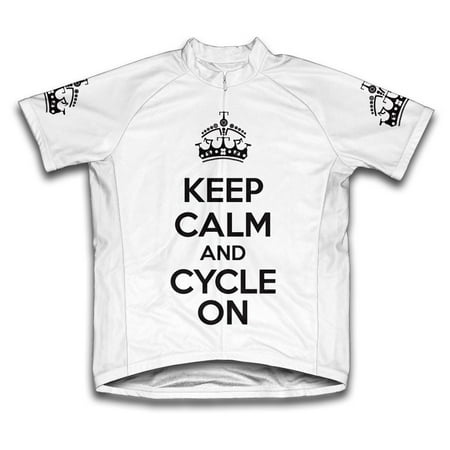 6 Panel Micro Cycling Short - Keep Calm and Cycle On Microfiber Short-Sleeved Cycling Jersey