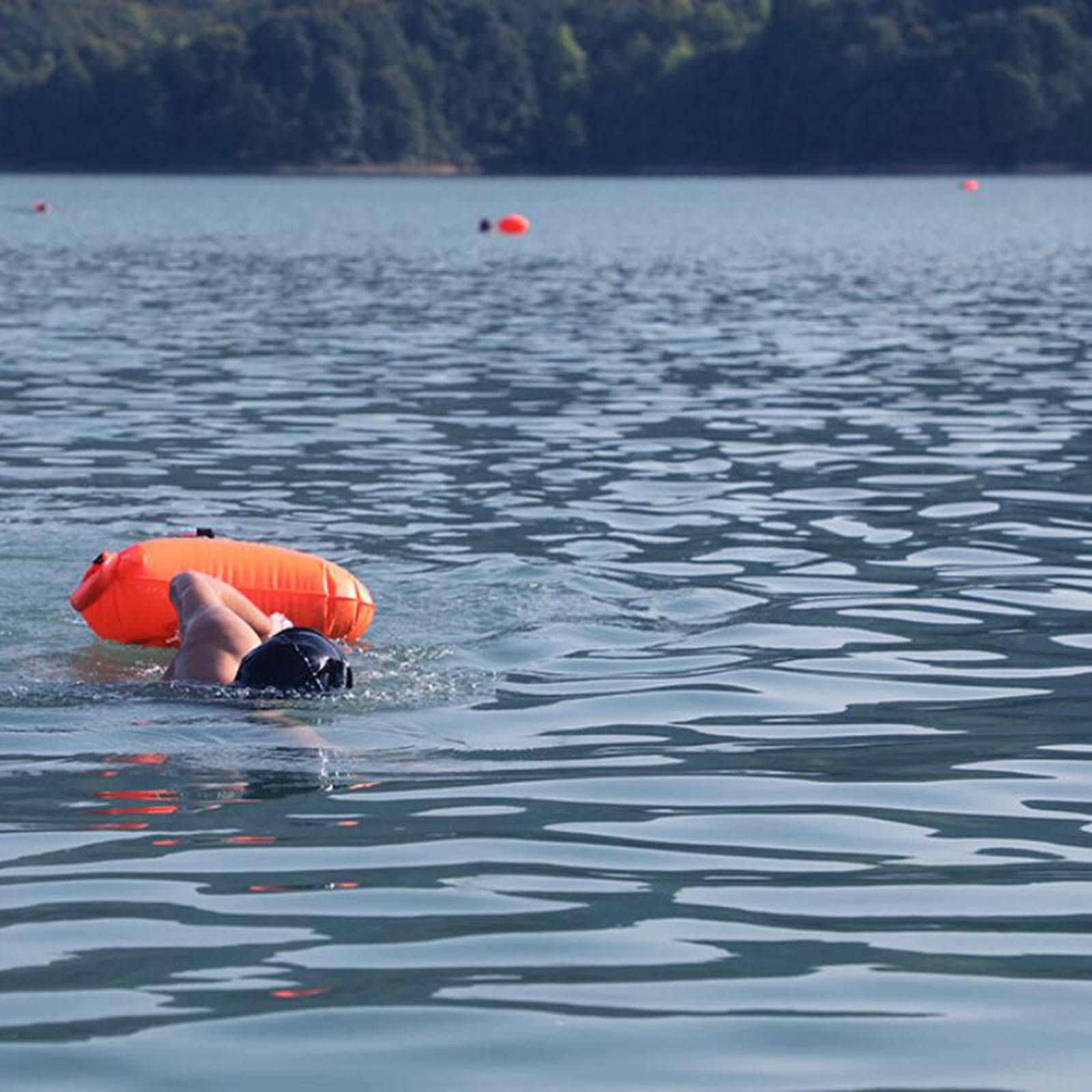 Axioma 20L Waterproof Swim Bouy with Storage Space Inflatable Dry Bag Bright Color Swim Orange