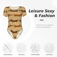 thumbnail image 6 of Fotbe Dachshund Dog Puppy Women's Crew Neck Short Sleeves Bodysuit Tops Round Neck Slim Sleeveless Soft Comfortable Basic-Small, 6 of 9