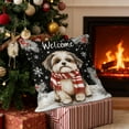 thumbnail image 4 of HCBY Christmas Winter Maltese Decorative Throw Pillow Covers, Dog Terrier Decorative Throw Pillows, Snowflake Porch Outdoor Pillowcase, Sofa Couch Cushion Case Home Decor Gift, 4 of 6