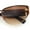 Gold Brown - Brown, variant on Womens Metal Frame Rimless Oversized Luxury Fashion Cat Eye Sunglasses Gold Black - Blue Beige