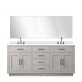 thumbnail image 2 of Abbey 72" W White Oak Vanity Quartz Countertop, 70" Mirror and Faucet Set, 2 of 6