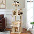 thumbnail image 2 of PAWZ Road 53" Large Cat Tree with Spacious Hammocks and Big Condos Cat Tower for Indoor Cat Beige, 2 of 10