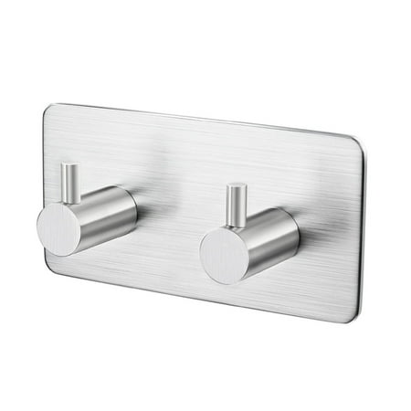 

Heavy Duty Stainless Steel Adhesive Hooks with Large Loading Capacity Hooks for Ceiling Hooks Coat Hooks Double Center