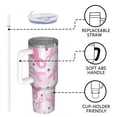 thumbnail image 4 of Pink Breast Cancer Tumbler with Handle and Lid,40oz Double Wall Vacuum Insulated Tumbler,Cups Gift for Women and Men, 4 of 7