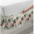 thumbnail image 2 of Vintage Palm Bed Skirt, Simplistic Sketch of Monstera Leaves and Pinnation Style Motifs, Elastic Bedskirt Dust Ruffle Wrap Around for Bedding Decor, 4 Sizes, White and Multicolor, by Ambesonne, 2 of 2