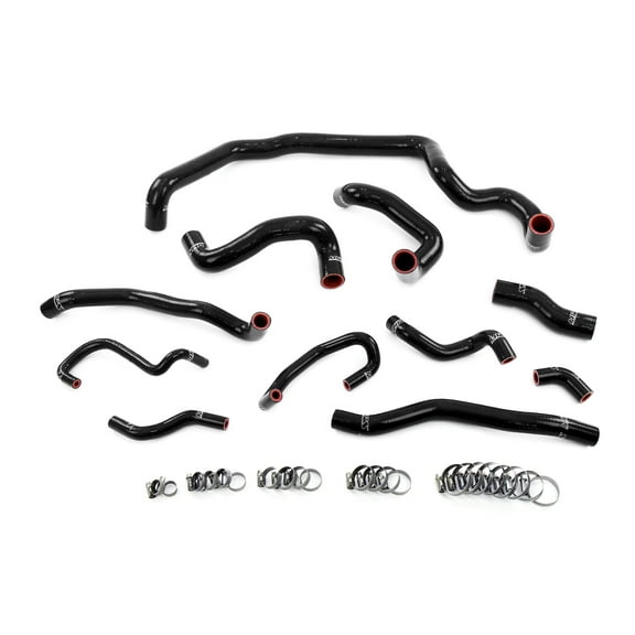HPS Performance Black Silicone Radiator, Heater, Water Pump, Expansion Tank Coolant Hoses Compatible for 2007-2010 Mini Cooper 1.6L Turbo (N14) Auto Trans, 57-2000-BLK