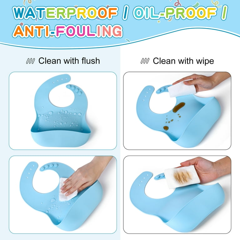 Cibeat Silicone Bibs for Baby, Baby Bibs with Spoon Fork, Easy Wipe and  Clean, Adjustable Fit Waterproof Bibs - Walmart.com