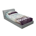 thumbnail image 2 of Ambesonne Saying Fitted Sheet & Pillow Sham Set, Modern Polygonal Design, Twin, Teal Brown, 2 of 2