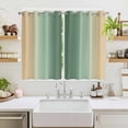 thumbnail image 2 of Sage Green Yellow Ombre Kitchen Curtains Window Panels, Farmhouse Modern Gradient Art Insulated Window Treatment Curtain, Grommet Curtains for Bedroom/Living Room/Bathroom, 2 Piece 52"Wx72"L, 2 of 8