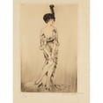 thumbnail image 2 of Louis Icart 12x14 Black Ornate Wood Framed Double Matted Museum Art Print Titled: A Fashionable Young Woman (1920s), 2 of 5