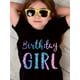 thumbnail image 1 of Birthday Girl" Glittery Letter Print Tee - Soft & Breathable Pink Short Sleeve T-Shirt for Girls, Casual Summer Top with Red Beaded Bracelet, Everyday Tshirt | Playful Print Top | Comfortable Fit, 1 of 6