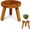 12" Tall, variant on Plant Stool Indoor, Teak Stool for Plants, Bathroom Side Table, Mid-Century Style(12" Tall)