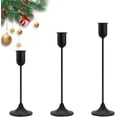 thumbnail image 1 of Juego de 3 Candeleros para Velas, Portavelas Decorativo de Metal Negro para Cónicas, para Decoración del Hogar, Bodas, Cenas, Fiestas y Cocina (3, Negro), 1 of 8