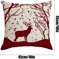 thumbnail image 3 of Tainini Christmas Pillow Covers 18x18 Set of 4, Red Linen Pillows for Party Xmas Winter Holiday Sofa Decor, 3 of 6