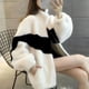 thumbnail image 4 of Abrigos de felpa para mujer, chaquetas vintage informales de manga larga con cuello alto holgado, ropa de invierno mullida de gran tamaño, abrigos de moda para mujer, 4 of 4