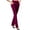 Wine, variant on LEAVINGSUO Pants for Women Full Length Pants Ladies Fashion Women's Fashion Casual Temperament Solid Color Knitted Micro Pull Slim Flare Trousers Blue XXL