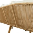 thumbnail image 6 of Christopher Knight Home 3-Piece Outdoor Rattan Sectional Sofa Set with Coffee Table, Beige Cushions, Teak Finish, 6 of 8