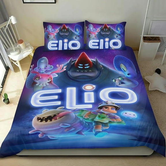Elio Themed Bed Sheet Set Three Piece Set 53x79 In ches Comfortable And Skin Friendly Unique Design Creating A Star Studded Night Home Decor Gifts For Family Friends fans