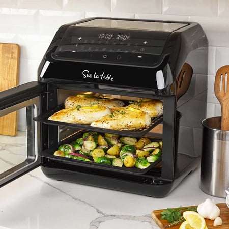 Sur La Table 13 qt Air Fryer, Black, Silver - Programable Settings