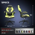 thumbnail image 3 of RESPAWN 3085 Ergonomic Gaming Chair for Adults, High Back Office Chair with Headrest and Flip Up Arms, Leather Racing Style Gaming Seat with Lumbar Support, Video Game Computer Desk Seat - Green, 3 of 7