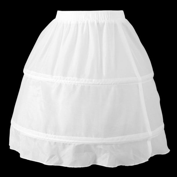 2Pcs Hoop Tulle Petticoat Flower Girl Short Chiffon Underskirt White Walmart