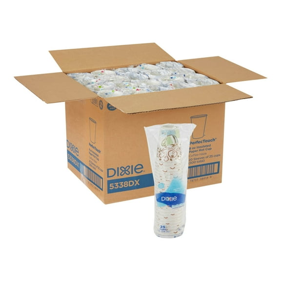 PerfecTouch 5338DX WiseSize Insulated Cup, Coffee Dreams Design, 8 oz Capacity (20 Packs of 25)