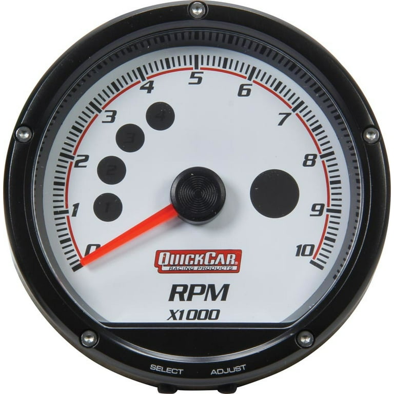 QuickCar Redline Multi-Recall Tach White QuickCar Redline Multi-Recall Tach White