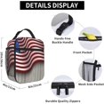 thumbnail image 6 of Insulated Lunch Bag for Women Men Reusable Lunch Box for Office Work Picnic Beach with Adjustable Shoulder Strap (Red Blue White American Flag), 6 of 6