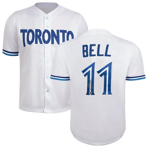 George Bell Maillot de Baseball Blanc Design Toronto City Autographié