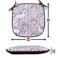 thumbnail image 4 of Unicorn Chair Seating Cushion Set of 2, Unicorn Galloping on Curved Swirled Tree Branches in Abstract Forest Pattern Art Print, Seat Pads with Anti-slip Backing, 16"x16", Purple, by Ambesonne, 4 of 7