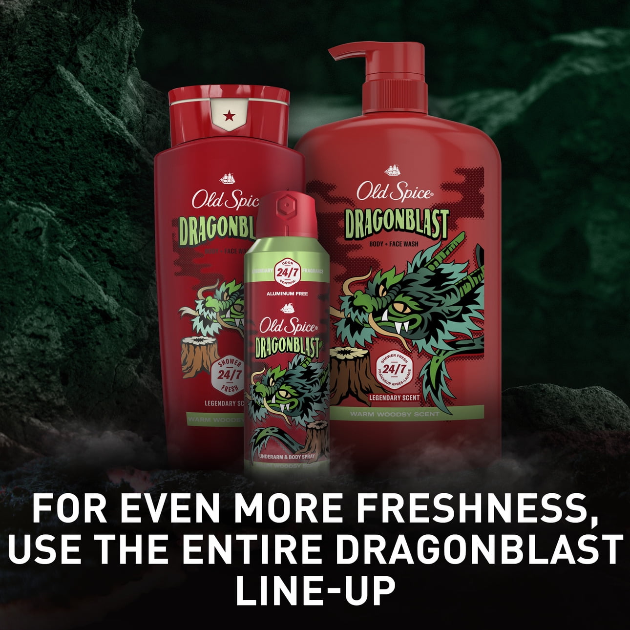 Old Spice Aluminum Free Body Spray for Men, Dragonblast, 5.1 oz