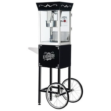 

Great Northern Popcorn Black Antique Style Popcorn Popper Machine Cart 8 Ounce