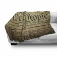 thumbnail image 3 of United States Soft Flannel Fleece Throw Blanket, Vintage Constitution Text of America National Glory 4th of July Image, Cozy Plush for Indoor and Outdoor Use, 50" x 60", Pale Brown, by Ambesonne, 3 of 6