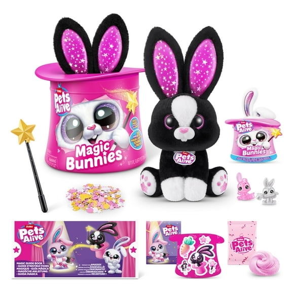 Pets Alive Magic Bunnies (Sootie) by ZURU Electronic Plush Unboxing Surprise Interactive Magic Toy