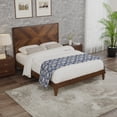 thumbnail image 3 of Mid-Century Modern Platform Bed Wood Slat Support with No Box Spring Needed, 3 of 12