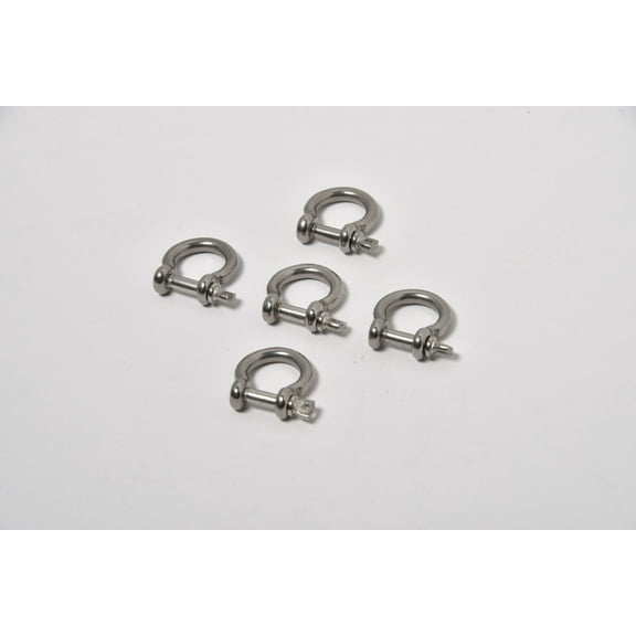5 pcs M5 3/16" 5mm Nickel Plated Steel Screw Pin Anchor Shackle Bow Rigging