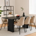thumbnail image 6 of Benjara Kinza 84" Dining Table- Modern Tambour Design Base- Fluted Bars- Black, 6 of 9