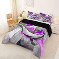 thumbnail image 2 of Homewish Purple Spiral Swirl Full Size Comforter Sets,Modern Abstract Art Bedding Comforter Set,Black Reversible,3pcs,1 Comforter and 2 Pillowcases, 2 of 7