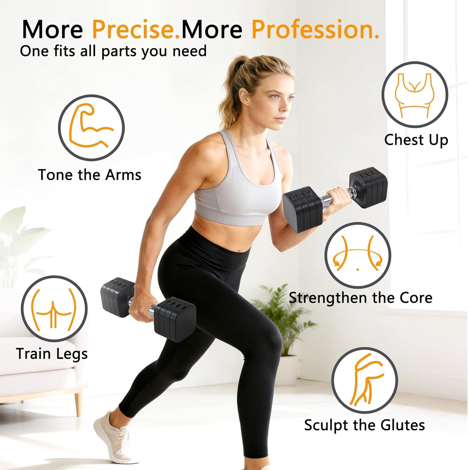 20LBS Adjustable Dumbbell Set, 4 in 1 Free Weights Dumbbells Set for,4lb 6lb 8lb 10lb, with Metal Non Slip Handle，Quick Change，Home Gym Strength Training Equipment for Men and Women