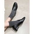 thumbnail image 6 of Fangasis Ladies Leather Shoes Fashion Flats Slip On Loafers Work Anti-Slip Pumps Black 5, 6 of 9
