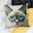 thumbnail image 2 of BANET  Sofa Pillow Case, Decorative Throw Pillow Cushion Cover for Home Office, Cute Lynx Point Lilac Siamese Cat 18x18in, 2 of 5